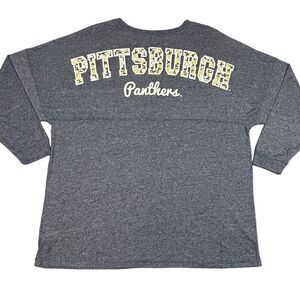 University of Pittsburgh Top Womens sz XL spell out Pitt Panthers spirit Floral